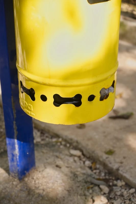 bote de basura del pet park
